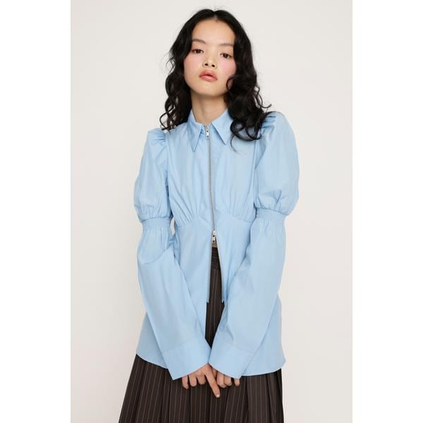 ブラウス シャツ EYELET RUFFLE ブラウス レディース MOUSSY（マウジー）の「EYELET RUFFLE ブラウス（シャツ