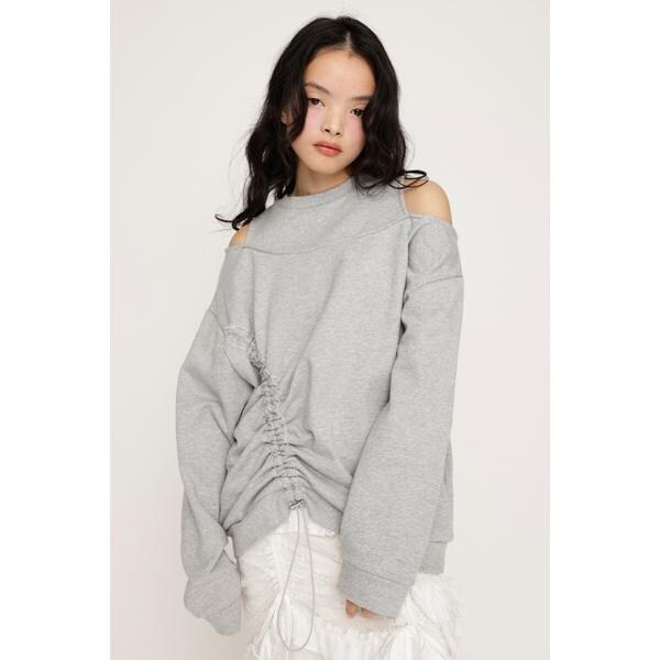 HILLTOP    ヒルトップ   ストール    チャコールグレー SLY | FRILL PUFF CUT トップス (Tシャツ・カットソー(半袖