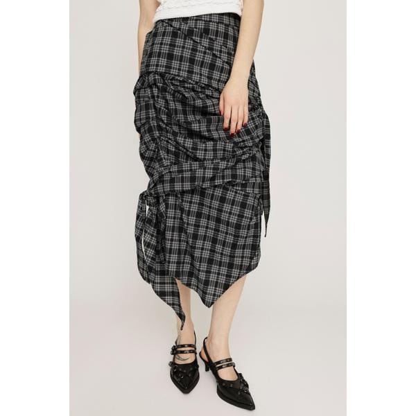 完売品【SLY】ASYMMETRY HEM GATHER SK スカート SLY（スライ）の「ASYMMETRY HEM GATHER SK アシンメトリーヘム