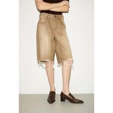 スライ(SLY)の【THROW】RIPPED HALF DENIM PT／BE