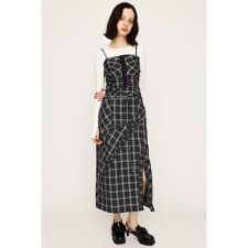 FRONT HOOK CHECK CAMI ワンピース