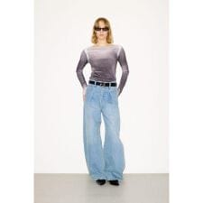 スライ(SLY)の【THROW】FADE VELOURS B／N トップス