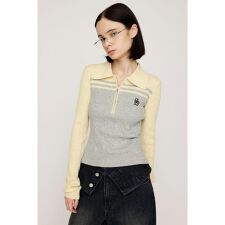 スライ(SLY)のCABLE COLLAR KNIT トップス