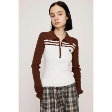 CABLE COLLAR KNIT トップス