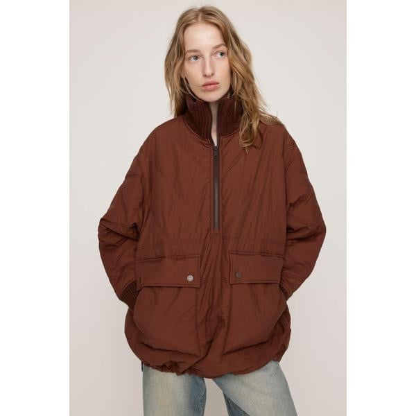 [}C]QUILTING STAND NYLON PULLOVER/XCiSLYj BRN