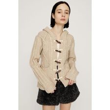 TOGGLE BUTTON CABLE KNIT カーディガン