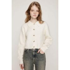 スライ(SLY)のRIBBON BUTTON SHAGGY カーディガン