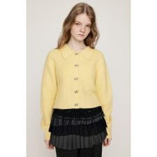 スライ(SLY)のRIBBON BUTTON SHAGGY カーディガン