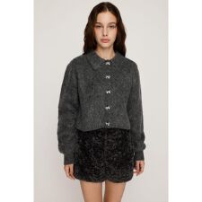 スライ(SLY)のRIBBON BUTTON SHAGGY カーディガン