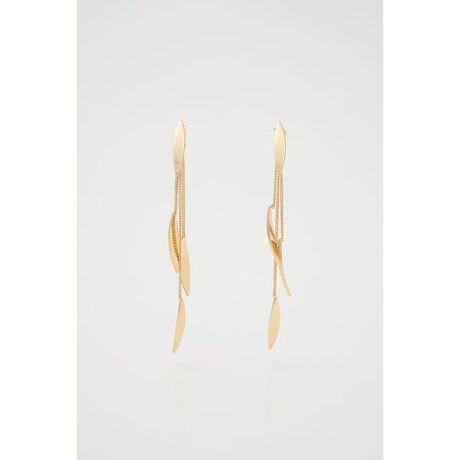 [^ԁF030IAR56-4011]yDANGLE LEAVES P^EARRINGSz-