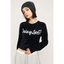 スライ(SLY)の【LIMITED ITEM】SHAGGY YARN LOGO C／N トップス