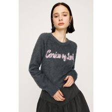 スライ(SLY)の【LIMITED ITEM】SHAGGY YARN LOGO C／N トップス