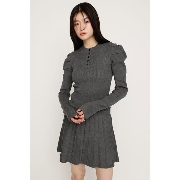 [�}���C]TUCK SLEEVE FLARE KNIT 2P/�X���C�iSLY�j T.GRY