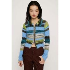 SHAGGY MIX FRONT ZIP トップス