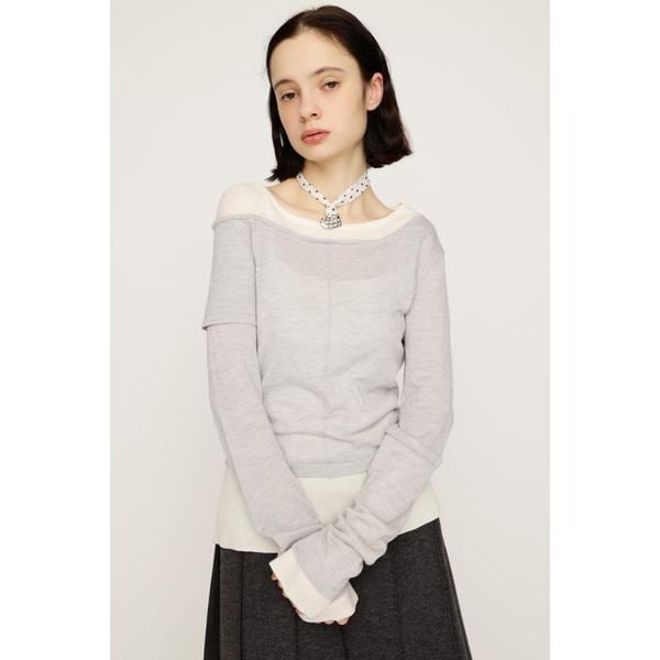 [�}���C]LAYERED KNIT �g�b�v�X/�X���C�iSLY�j M/GRY7