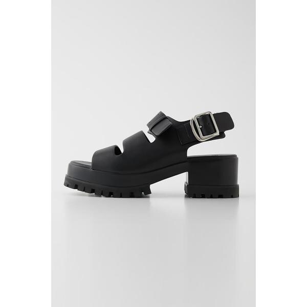 ミュール パンプス 23.5 黒 ストラップ SLY スライ リボン サンダル SLY | SLING BACK RIBBON ミュール (サンダル ) |SHEL'TTER WEBSTORE