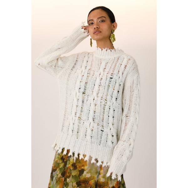 SLY - SLY スライ DAMAGED ALPACA MIX LOOSEトップス ニット DAMAGED ALPACA MIX LOOSE トップス | スライ(SLY) | マルイウェブチャネル
