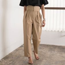 ハイウエスト撥水タックパンツ