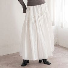 撥水タフタギャザースカート