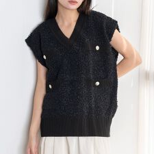 エウクレイド(EUCLAID)の【雑誌掲載】ペーパーモールニットベスト