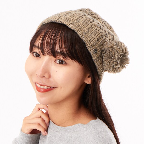 UGG(R) / アグ(R) / Knit Cable Beanie Faux Fur Pom | UGG