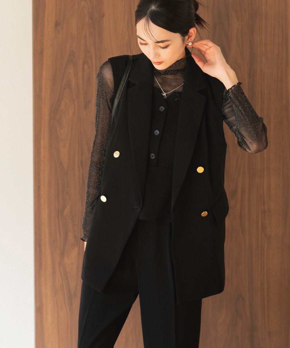 2025SS新作【洗濯機洗い/トールサイズ】ダブルブレストジレ | セレン