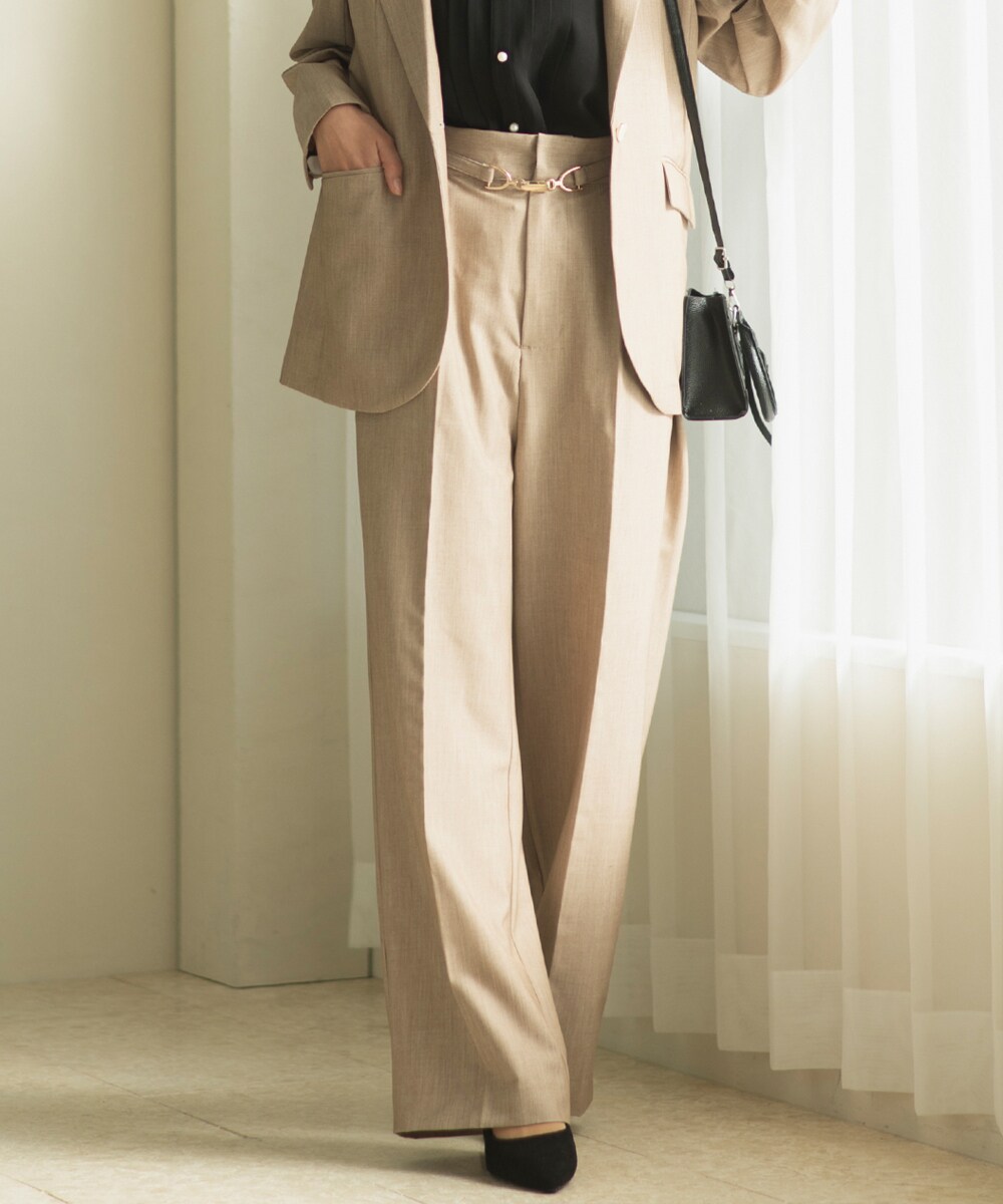 セレン（CELEN）/2025SS新作【洗濯機洗い/トールサイズ】ビット付きセミワイドパンツ 2025SS新作【洗濯機洗い/トールサイズ】ビット付きセミワイドパンツ