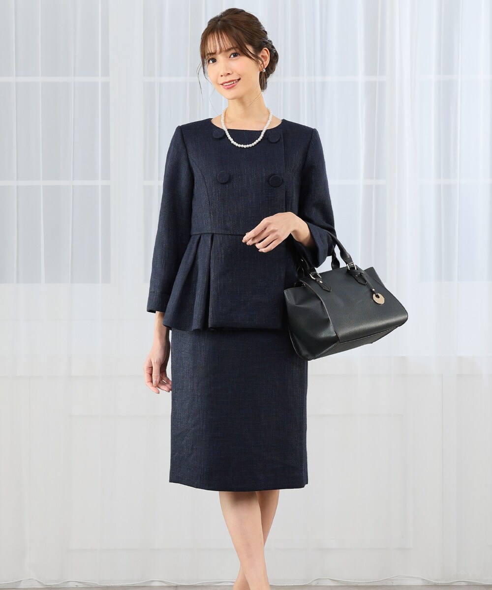 ツイードペプラムジャケットセットアップ | リブルーム(Rebloom