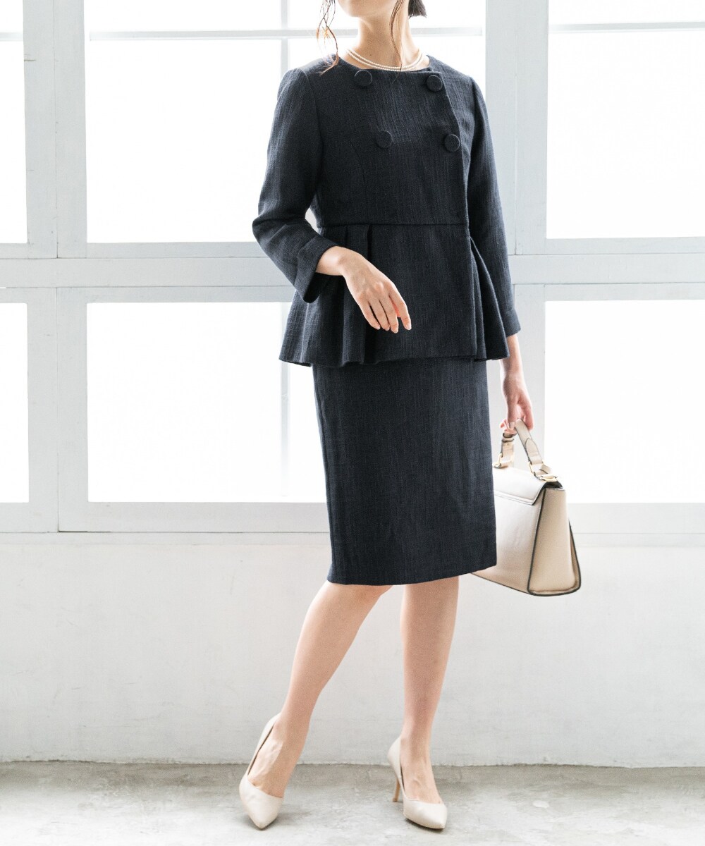 ツイードペプラムジャケットセットアップ | リブルーム(Rebloom