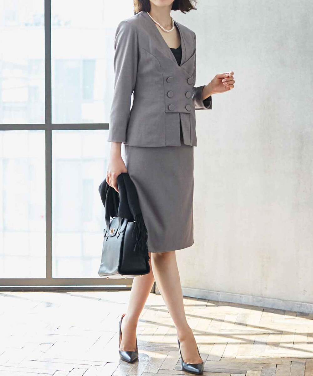 お受験スーツ／ウール混紡濃紺スーツ／面接／レディース（メアリーココ
