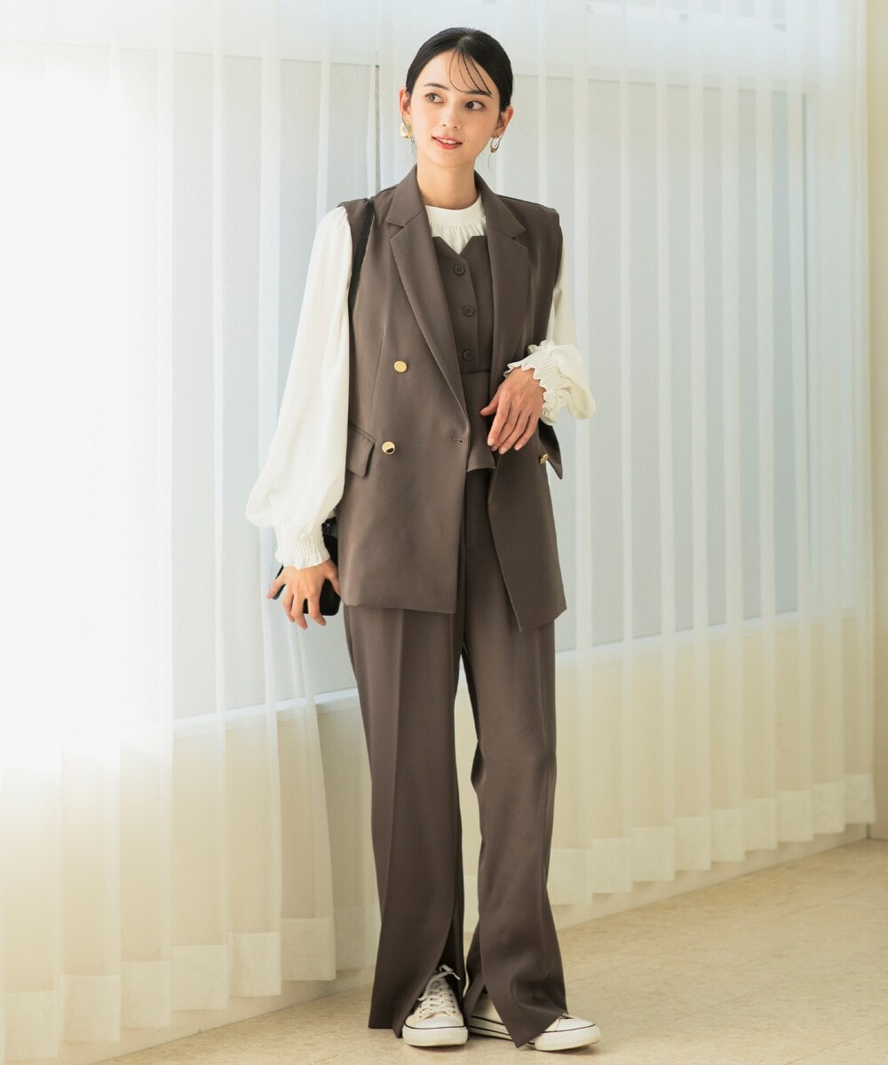 セレン（CELEN）/2025SS新作【洗濯機洗い/トールサイズ】ジョーゼットカセットジレ・パンツセットアップ 2025SS新作【洗濯機洗い/トールサイズ】ジョーゼットカセットジレ