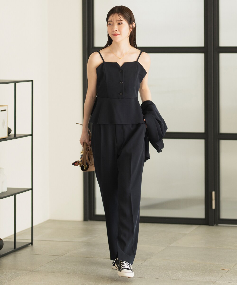 セレン（CELEN）/2025SS新作【洗濯機洗い/トールサイズ】パール調ジレ・パンツセットアップ 2025SS新作【洗濯機洗い/トールサイズ】パール調ジレ・パンツ