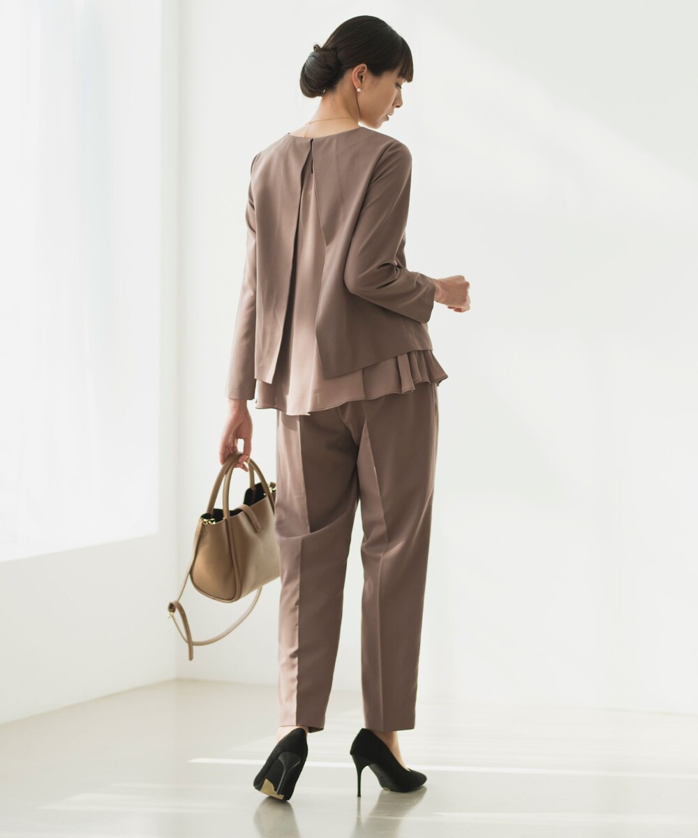 半袖トップスつきノーカラージャケット・パンツセットアップ 09-09-09