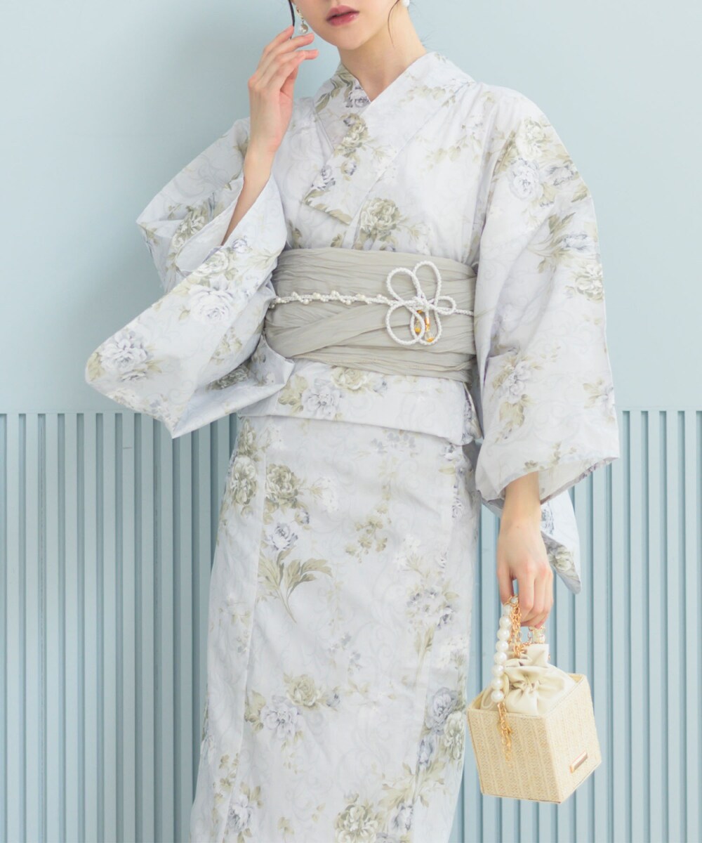 浴衣4点セット ゆらめき牡丹 (浴衣 兵児帯 腰紐2本) | セレン(CELEN