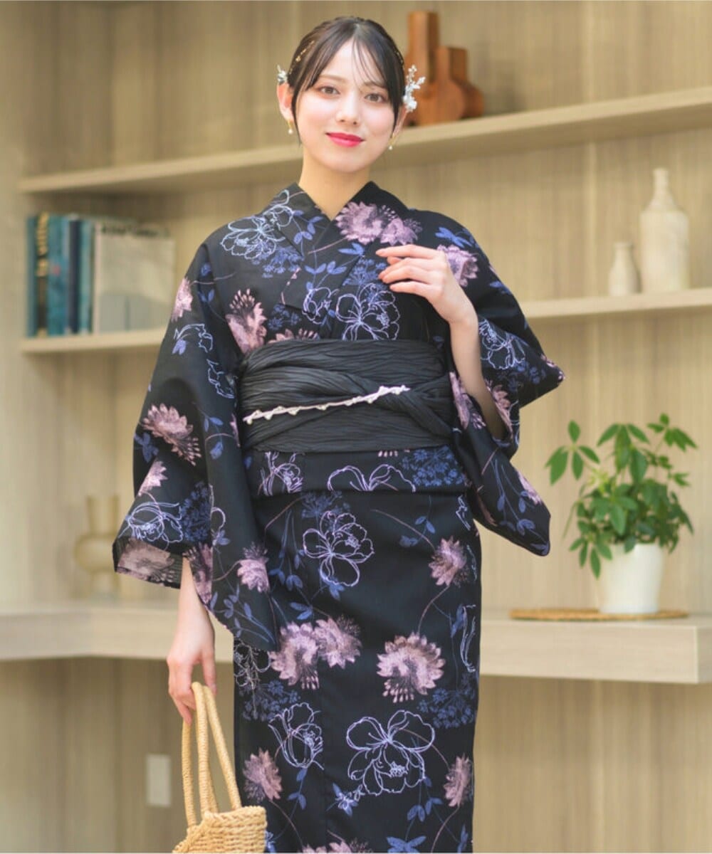 セレン(CELEN)浴衣4点セット 色香花 （セレン(CELEN)浴衣4点