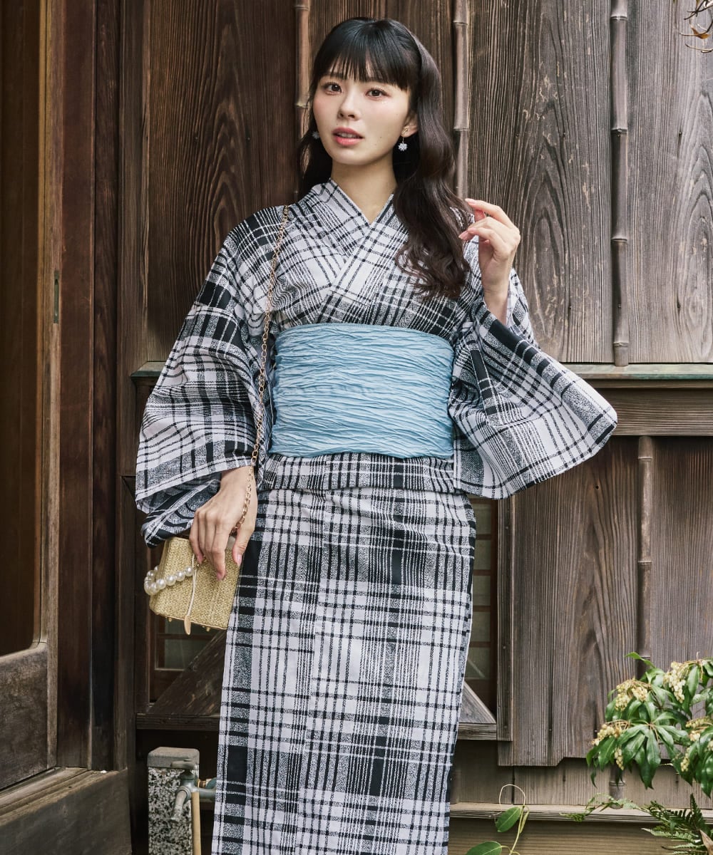 浴衣4点セット 月影の菊詩 (浴衣 兵児帯 腰紐2本) | セレン