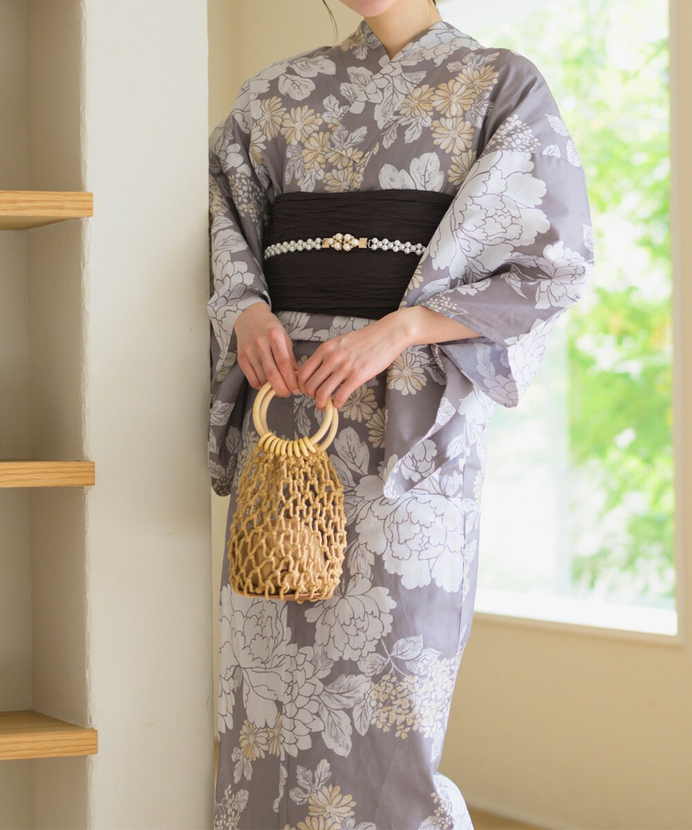 リブルーム（Rebloom）/浴衣4点セット 淡花映し (浴衣 兵児帯 腰紐2本) 浴衣4点セット 和花の柔香 (浴衣 兵児帯 腰紐2本) | リブルーム