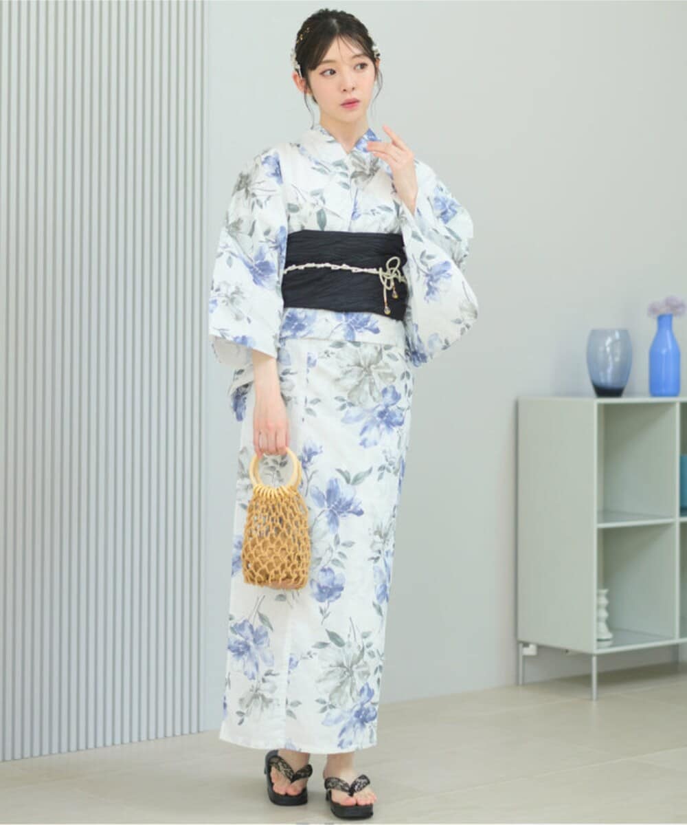 大人可愛いが叶う レディース 浴衣 5点セット 浴衣/へこ帯/下駄
