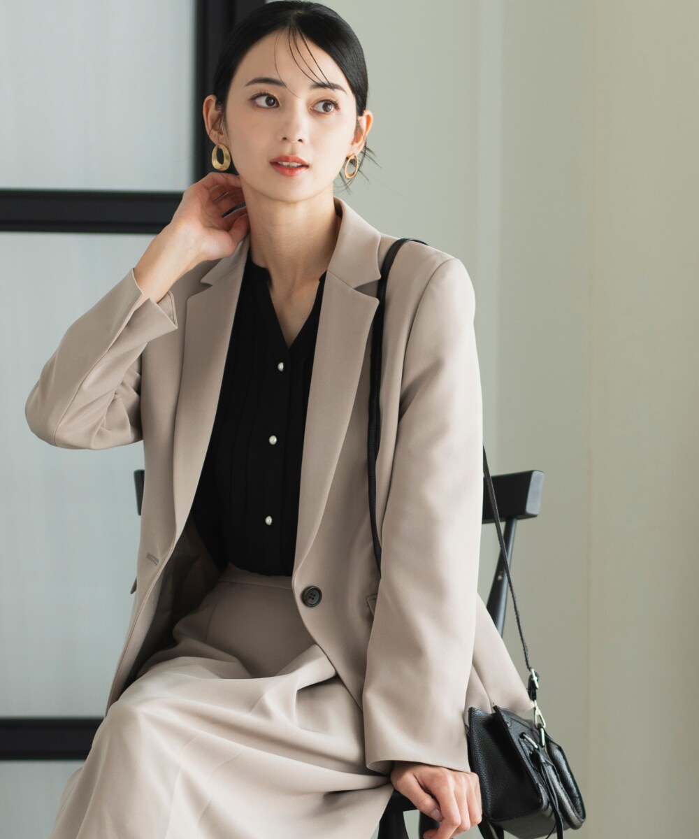 モダンノーカラージャケット・パンツセットアップ 15-15 | セレン