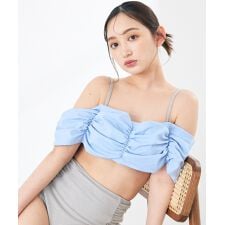 セレン(CELEN)の水着 ボリュームフレアスイムウェア オフショルダーハイウエストビキニ