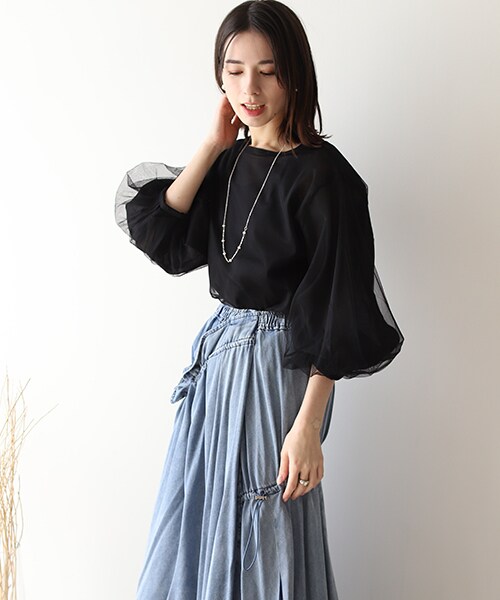 チュール×オーガンジーリバーシブルブラウス | リアルキューブ(REAL