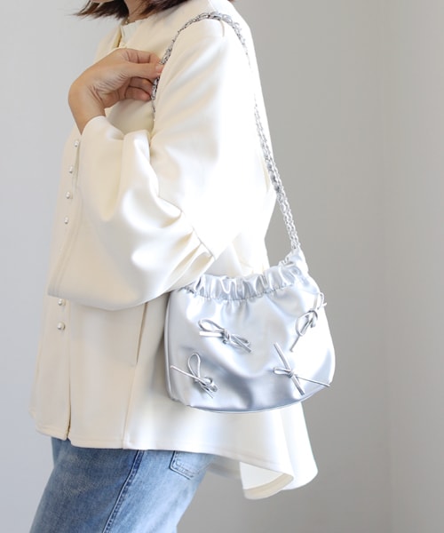 リボン付きチェーンミニショルダーバッグ | リアルキューブ(REAL