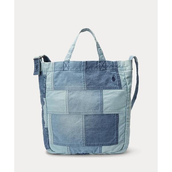 RALPH LAUREN ラルフローレン インディゴ パッチワーク トートバッグ セール】インディゴ ストライプド パッチワーク トート（トート