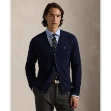 ケーブルニット ウールカシミヤ カーディガン