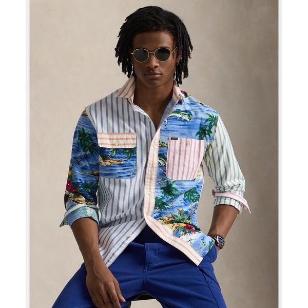 【極美品】ラルフローレン クラシック フィット パッチワーク フローラル シャツ クラシック フィット パッチワーク ワークシャツ