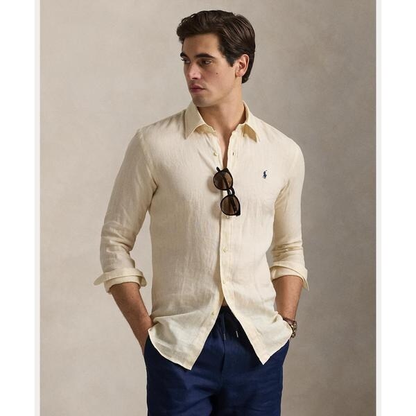 Ralph Lauren CLASSIC FIT リネンシャツ 白 クラシック フィット リネン シャツ | ポロ ラルフ ローレン