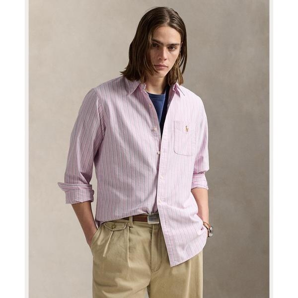 極美品　ポロラルフローレン　現行モデル　シアサッカーシャツ　半袖　ユニセックス POLO RALPH LAUREN (ポロラルフローレン) シアサッカー 胸ロゴ