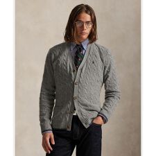 ケーブルニット ウールカシミヤ カーディガン