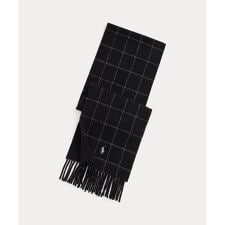 リバーシブル ウィンドウペン ウールブレンド マフラー