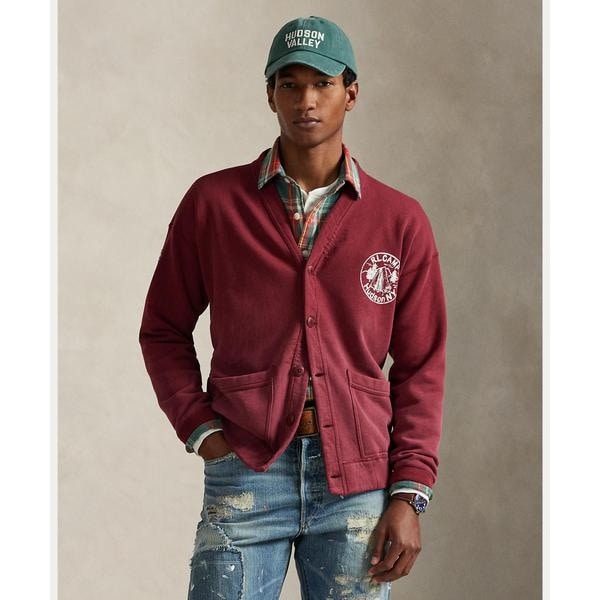 ポロラルフローレン／ケーブルニット ウールカシミヤ カーディガン　レッド POLO RALPH LAUREN（ポロ ラルフ ローレン）の「ケーブルニット ウール